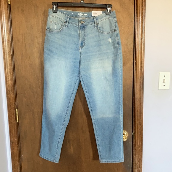 Sonoma Boyfriend jean high rise straight leg distressed size 10 - Picture 5 of 16